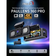 Paul Lens 360PRO 4K Yapay Zekalı 4 Göz Araç Kamerası, Ön Arka Plaka Okuma Sağ Sol Balık Gözü Geniş Açılı, Gps Harita, Adas, 5g Wi-Fi, Hız Göstergeli