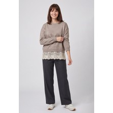 Fashion Friends Fashıon Etek Ucu Dantelli Kazak