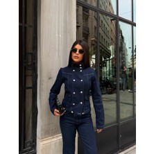 OUT OF STANDART Kadın Regular Fit Denim Düğme Detaylı Ceket
