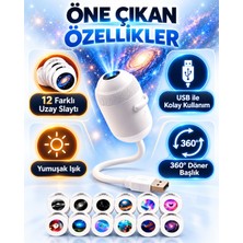 12 Diskli Yıldızlı Gökyüzü Projeksiyonlu Gece Lambası Dokunmatik Tuşlu Dekoratif LED Yıldız Projektör Çocuk Odası Yatak Odası