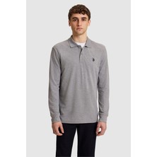 U.S. Polo Assn. Erkek Gri Melanj Basic Sweatshirt 50333246-VR086