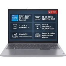 Lenovo Thinkbook 16 G6 Irl GTI321 Intel Core I5 13420H 32GB (DDR5-5200) 1TB SSD 16" WUXGA (1920x1200) IPS Freedos 21KH00SXTR