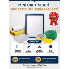 Real Desen Serigrafi Baskı Başlangıç Seti (Mini Üretim Seti) | 43T & 62T İpek + Gerili Demir Kalıp + Ragle + Spatula + Maskeleme Bandı