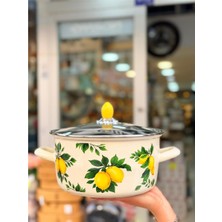 Özel Home Piyarmary 24 cm Emaye Kızartma Tenceresi Limon Desenli Iç Telli 24X12 cm