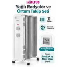 Altus 11 Dilim 3 Kademeli Termostatlı Yağlı Radyatör, Xiaomi Sıcaklık ve Nem Ölçer Dahil
