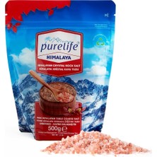 TeknoKapsül Purelife Himalaya Tuzu Pembe Granül 500GR | Doğal Kristal Kaya Tuzu | Gurme | Rafine Edilmemiş Mineralli Doğal Tuz | Recyclable & Zip’li Ambalaj