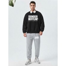 Zoka Wear Dunder Mifflin Paper Company The Office Dizi Baskılı Siyah Gri Eşofman Takımı