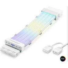 Midas Toptan Kablo - 24 Pin Argb Power Supply Uzatma Su Gümüş Kaplamalı Bükülebilir 2 mm 108 LED Beyaz ND2814W