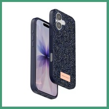 S'82 Onegif iPhone 17 Uyumlu Bright Simli Kapak - Mavi BZS82
