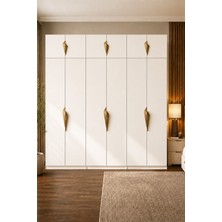 Avmpark Gama 12 Kapaklı Askılı + Çekmeceli+  Askılı Raflı  + Ek Modüllü Tasarım Kulplu 253 cm Gardırop Elbise Dolabı