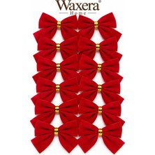 Waxera Home Yılbaşı Ağacı Süsü 12LI Kırmızı Fiyonk Süs Çam Ağacı Süsü