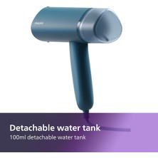 Phılıps 3000 Serisi Elde Taşınabilir Buharlı Pişirici, Kompakt ve Katlanabilir, 30 Saniyede Kullanıma Hazır, 1000W, 20G/DK'YA Kadar, Ütü Masası Gerekmez, Mavi (STH3000/20)