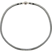 Chaseldor Ceres Unisex Kolye, Doğal Hematit Taşı, Antrasit