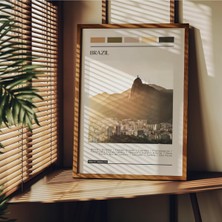 Travel Art Çerçevesiz Poster, Modern Dekoratif Çerçevesiz Poster, Tablo, Brazil, 50 x 70