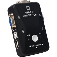 2 Port USB Kvm Switch, 2 Kasa 1 Monitör Switch, 2 Bilgisayarı Tek Elden Yönetin