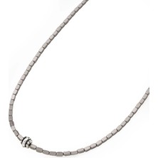 Chaseldor Noble Erkek Kolye, Hematit ve Doğal Taş, Mıknatıslı Kapama, 47 Cm, Gri