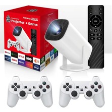 P30 Max Ultra Hd Akıllı Projektör, 36.600 Oyunlu Konsol, 2 Gamepad, Wifi, Beyaz