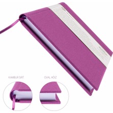Piyano Nota Defteri (Sol Fa Anahtarlı Kesik Çizgi)% 100 El Yapımı, El Dikişi, Kumaş Ciltleme (A/4) - Lila