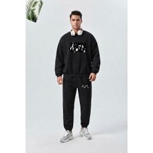 Zoka Wear Logo Dizi Teen Wolf Baskılı Siyah Eşofman Takımı