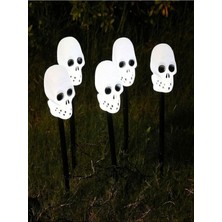 Halloween Kuru Kafa Güneş Enerjili Lamba, Beyaz, Set Of 3