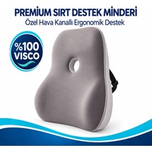 Vıscora Premium Ortopedik Sırt Destek Minderi – Hava KANALLI%100 Visco Bel Desteği