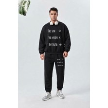 Zoka Wear The Sun The Moon The Truth Dizi Teen Wolf Baskılı Siyah Eşofman Takımı