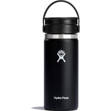 Seyahat Termos Şişesi 473 ml (16 Oz) - Vakum Yalıtımlı Paslanmaz Çelik Kahve Kupası Termo - Flex Sip Lid Sızdırmaz - Yolculuk Için Kahve Seyahat Kupası - Paslanmaz Çelik - Geniş Ağız - Siyah