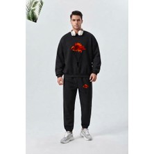 Zoka Wear Yamac Parasutu2 Baskılı Siyah Eşofman Takımı