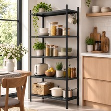 5 Raflı Çok Amaçlı Tekerlekli Metal Depolama Organizer Rafı