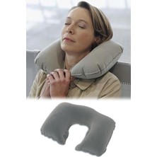 Seyahat Yolculuk Uyku Boyun Ergonomik Ortopedik Yastık, Gri