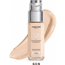 True Match Nemlendirici Likit Fondöten (30 Ml) – Hyaluronik Asitli, 24 Saat Kalıcı & Terlemeye Dayanıklı Doğal Bitiş