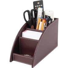 Kalemlik ve Kumandalık Suni Deri Masaüstü Organizer 4 Gözlü 21,5X10X12,5 cm