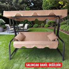 3 Kişilik Salıncak Minderi Lüks Kılıf Seti 10CM Minderli Panama Bej