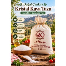 Tuzcu Kenan Doğal Çankırı Kristal Kaya Tuzu 5 kg – Sofralık Yemeklik Ince Taneli Kaya Tuzu