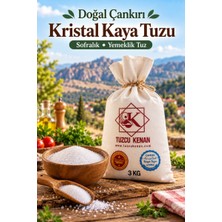Tuzcu Kenan Doğal Çankırı Kristal Kaya Tuzu 3 kg – Sofralık Yemeklik Ince Taneli Kaya Tuzu