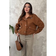Orden Yaşam Camel Dik Yakalı Kısa Ceket