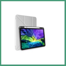 S'82 iPad Air 4 10.9 Kılıf Kalemlikli Mars Tablet Kılıfı - Gri BZS82