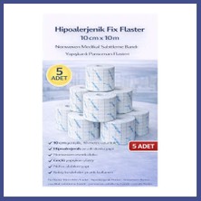 Canbia Hipoalerjenik Fix Flaster 10 cm x 10 M 5 Adet Nonwoven Medikal Sabitleme Bandı Yapışkanlı Pansuman Flasteri Kahy