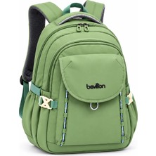 Harmela Suya Dayanıklı Kumaş Okul Çantası Unisex Günlük Okul Sırt Çantası Hrm - 2602 Yeşil