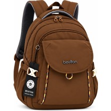 Harmela Suya Dayanıklı Kumaş Okul Çantası Unisex Günlük Okul Sırt Çantası Hrm - 2602 Vizon