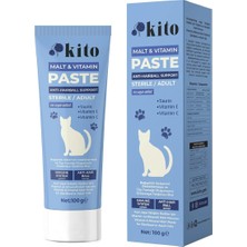 Kito Kısır Veya Yetişkin Kediler Için Tüy Yumağı Önleyici ve Bağışıklık Sistemi Destekleyici Malt Macunu-
