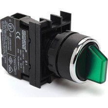 Emas B100SL20Y 1no (0-I) 60° Kalıcı Işıklı Yeşil Seçici Buton 22 mm IP50