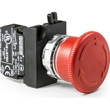 Emas CM200E Acil Stop Butonu 1nc 40 mm Çevirmeli Kırmızı Metal 22 mm IP65