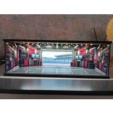 Standes Pleksi Kapaklı USB Işıklı 1.64 Ölçek Diorama Araba Garajı Stand
