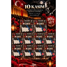 Arnur Company 10 Kasım Atatürk’ü Anma Boyama Seti 10’lu | Türk Bayrağı Figürü, Taş Tozu Boyama, Kırmızı Boya ve Fırça, Okul ve Toplu Etkinlik Seti, Dıy Tasarım