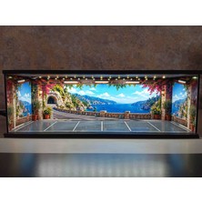 Standes Pleksi Kapaklı USB Işıklı 1.64 Ölçek Diorama Araba Garajı Stand