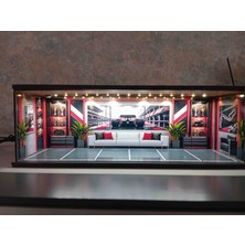Standes Pleksi Kapaklı  USB Işıklı 1.64 Ölçek Diorama Garaj Stand