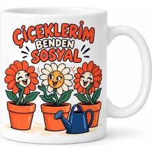 Bin1çeşit Bahçe Keyfi Tasarımlı Porselen Kupa - Model 874