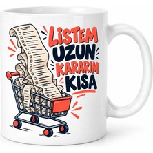 Bin1çeşit Kasım Listesi Tasarımlı Porselen Kupa - Model 888