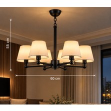 Browia Lighting Kolesa 6'lı Şapkalı Modern Salon Avizesi